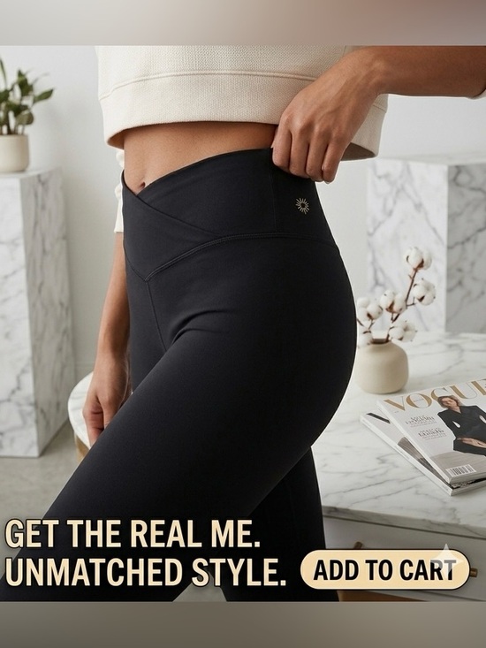 💥 Aerie OFFLINE REAL ME Crossover Flare Leggings | Small (Petite) | NEVER WORN! - Picture 2 of 6